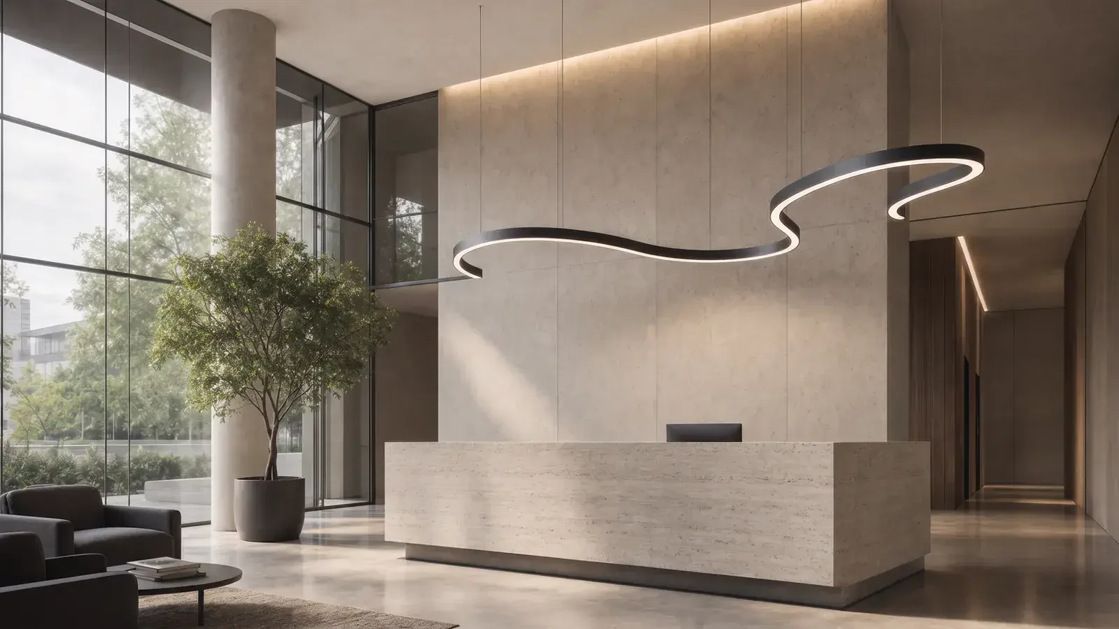 Feature pendants for receptions and lobbies