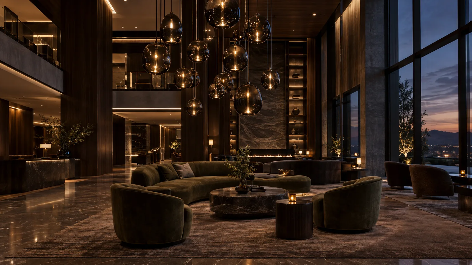 Sculptural pendants for commercial interiors
