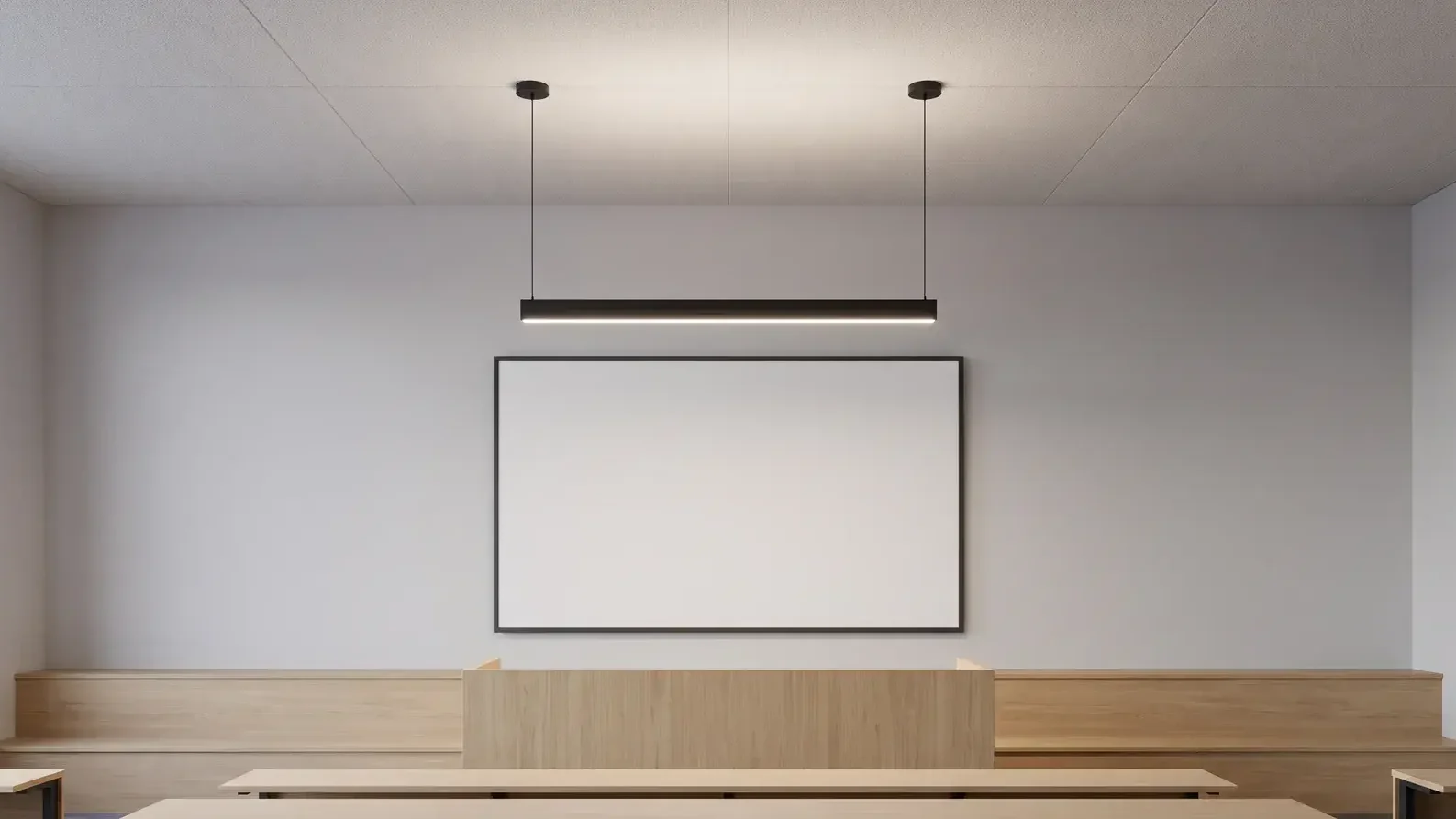 Suspended lighting for classrooms and libraries