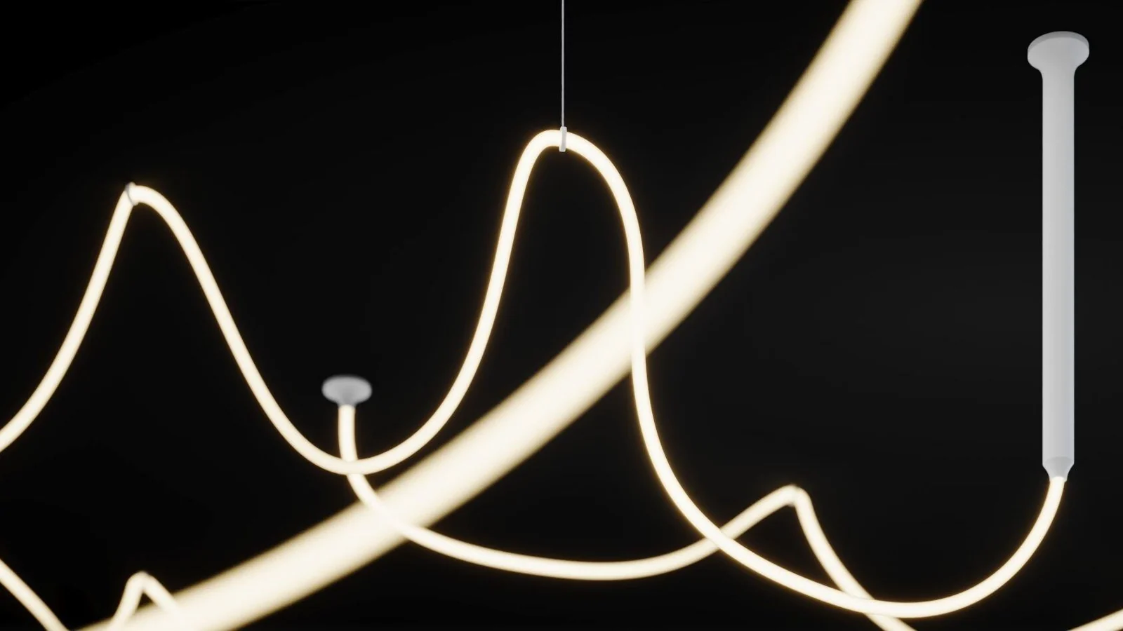 Oxbow LED rope light shaped into a squiggle